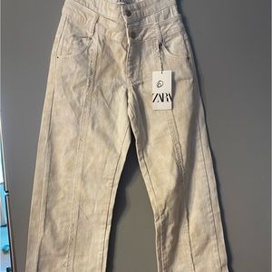 Zara signature denim slim frayed jeans